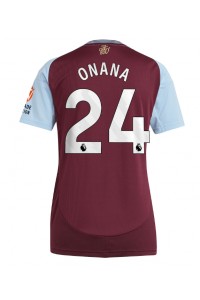 Fotbalové Dres Aston Villa Amadou Onana #24 Dámské Domácí Oblečení 2024-25 Krátký Rukáv